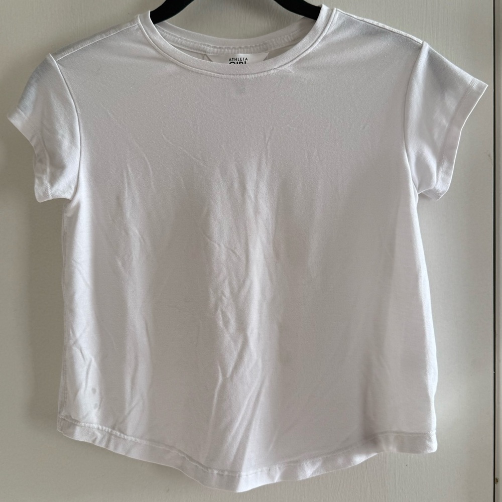 Athleta Girl White Crewneck Top Size XS
